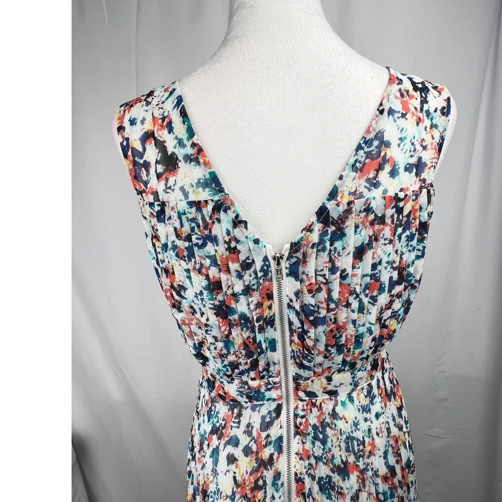 Anthropologie Plenty by Tracy Reese Dress 4 Morgan Multi Speckle Pleated Hi Low - Picture 7 of 11